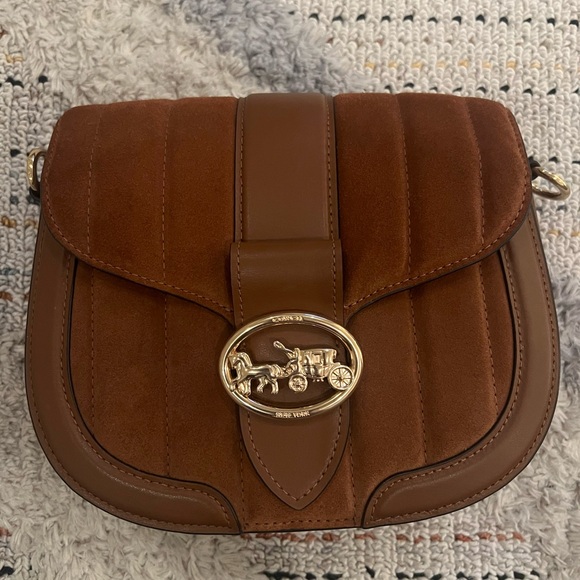 Coach Georgie Saddle Bag with Linear Quilting - Brown - Picture 5 of 10